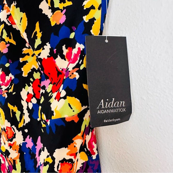 New Aidan by Aidan Mattox Abstract Print Crepe Fit & Flare halter mini dress - Picture 15 of 15